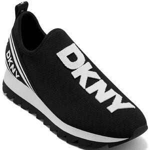 DKNY Women's Black and White Slip-On Sneakers